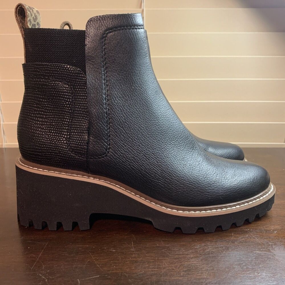 Dolce Vita Huey H20 Black Leather Chelsea Boot Waterproof 7.5